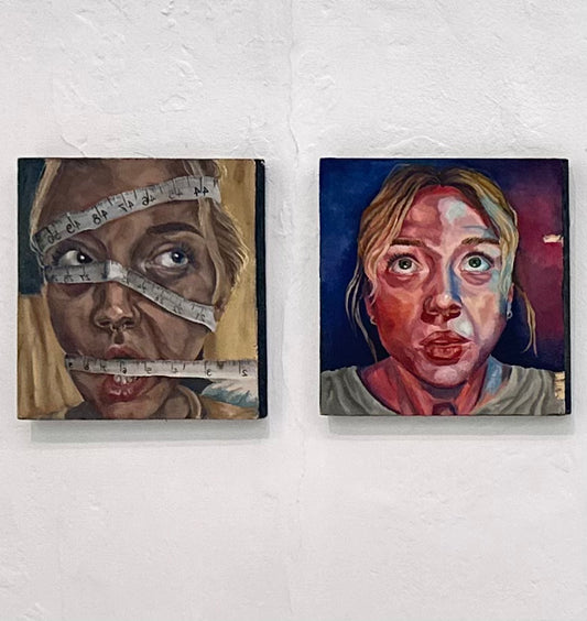 Cycle (Diptych) - Oil on Wooden Blocks 8in x 8.5in